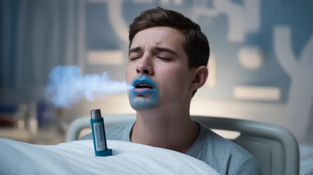 severe asthma attack symptoms illustration 96238